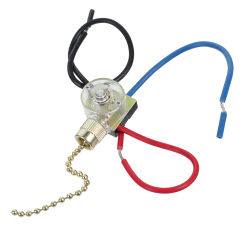 Lighting Accessories Wall Pull Chain Fixture Switch for Ceiling Fan Lamps Nickel-plated Copper