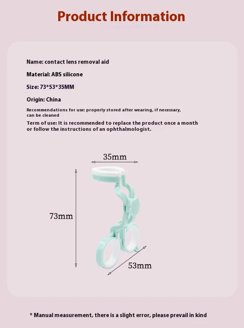 Description Picture 4 of itemMILL CREEK Contact Lenses Inserter Remover Silicone Soft Tip Tweezer Stick Wearing Tools Lens Color Clip Tool