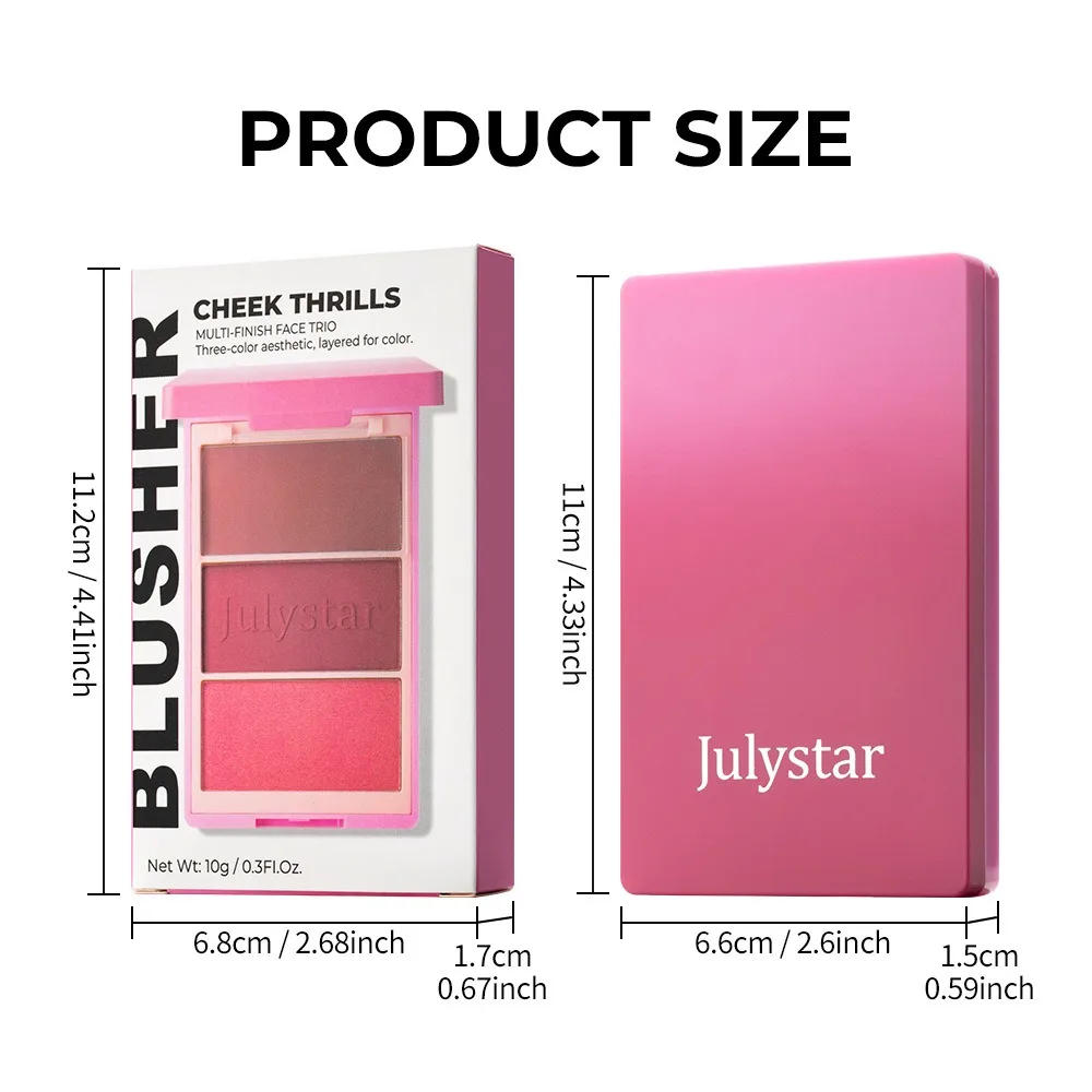 Description Picture 5 of item3IN1 Matte Shimmer Highlighter Contour Blush Palette High Pigmented Shiny Eyeshadow Multifunctional Face Makeup Palette Cosmetic