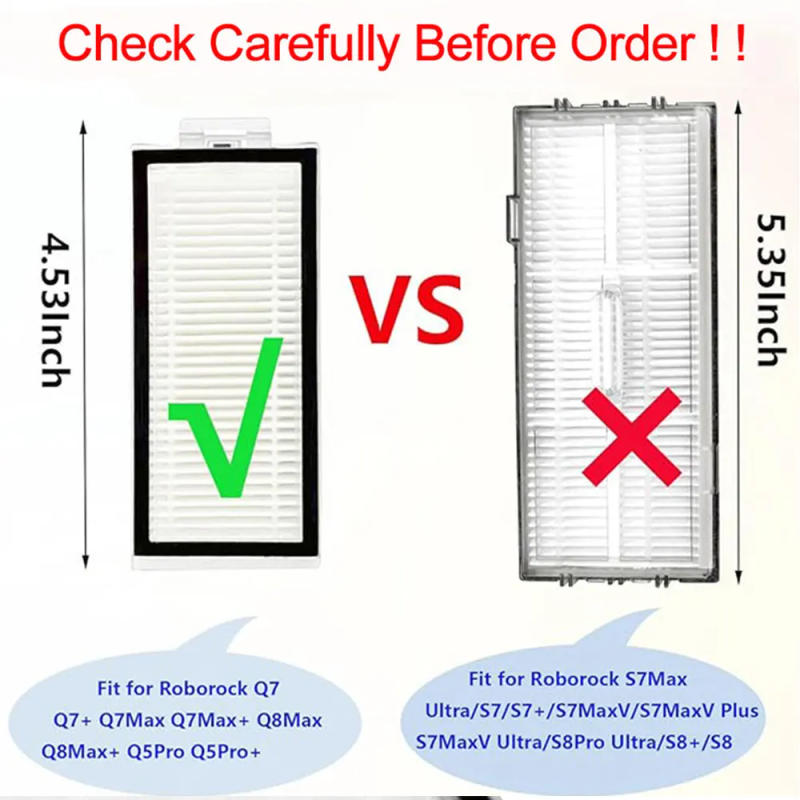 Description Picture 2 of itemReplacement Parts For  Roborock Q7 Max Q7 Max+T8  Q5 Pro Series Cleaning Vacuum Accessories washable Filter Hepa