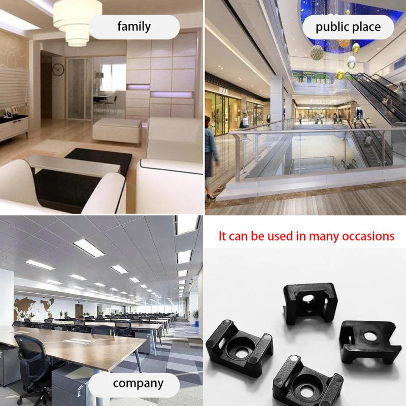 Description Picture 4 of item100pcs Cable Tie Mount Clips Saddle Type Wire Holder Bases Computer TV Cord Fixing Clamps