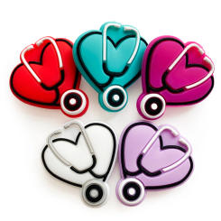 10pcs Silicone stethoscope Beads Food Grade BPA Free DIY Pacifier Chain Accessories Baby Teething Toys