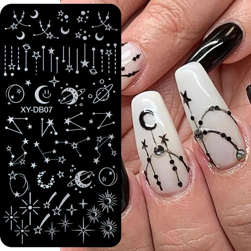 Description Picture 4 of itemFrench Stripe Line Nail Art Templates Stamping Plate Flowers Print Texture Gel Stainless Steel Printing Stencil Manicure Product