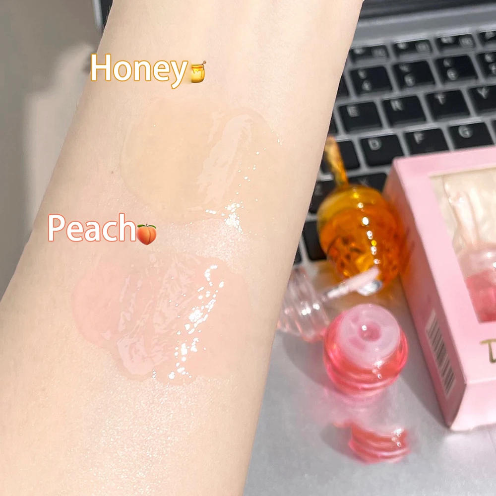 Description Picture 6 of itemHoney Pot Lip Oil Fresh Fruit Lip Balm Set Long Lasting Moisturizing Clear Lip Oil Liquid Lipstick Lipgloss Makeup Cosmetics