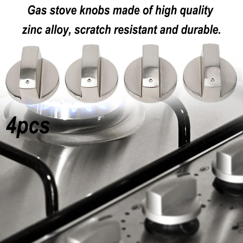 Description Picture 2 of item4Pcs Kitchen  Gas Stove Knobs Cooker  Oven Hob Control   Knobs Switch 6mm Silver Electric Cooker Oven Hob Control Switch Parts