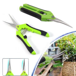 Garden Pruning Shears Stainless Steel Pruner Fruit Picking Secateurs Potted Weed Pruning Scissors Elbow Straight Pruning Tools