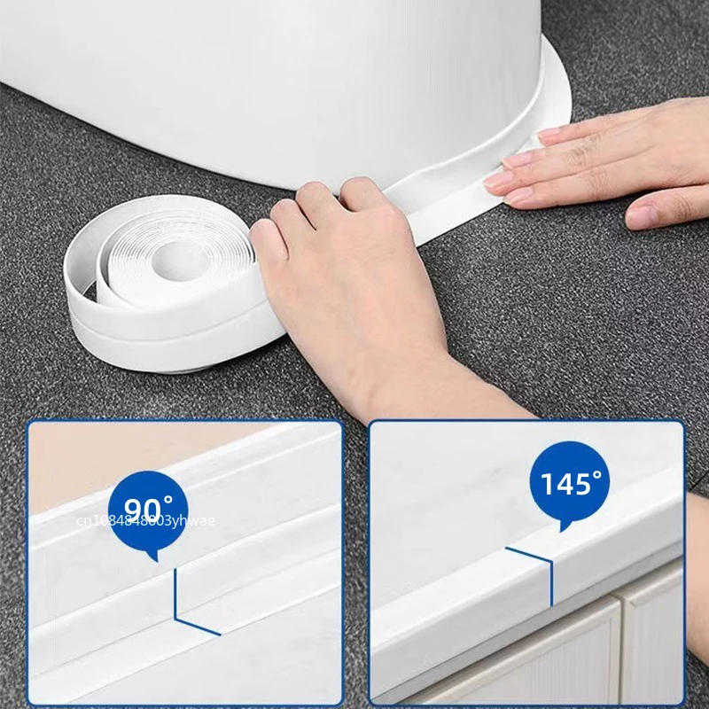 Description Picture 6 of item1m/2m/3.2mPVC Waterproof Sealing Tape for Bathroom Sink, Shower, Bathtub and Toilet - Self Adhesive Wall Sticker