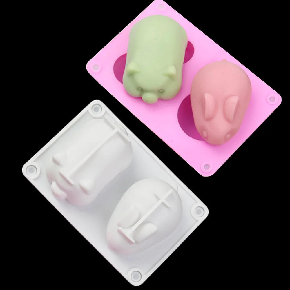 Description Picture 2 of item2022 New 3D DIY Baking Tools Non-stick Silicone Cake Mold Rabbit Pig Shapes Chocolate Mold for Pastry Pudding Jelly