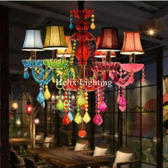Modern Decora D60cm H55cm Colorful Crystal Chandelier Lamp Crystal Modern Lighting AC Guaranteed 100% Crystal Pendant Lamp