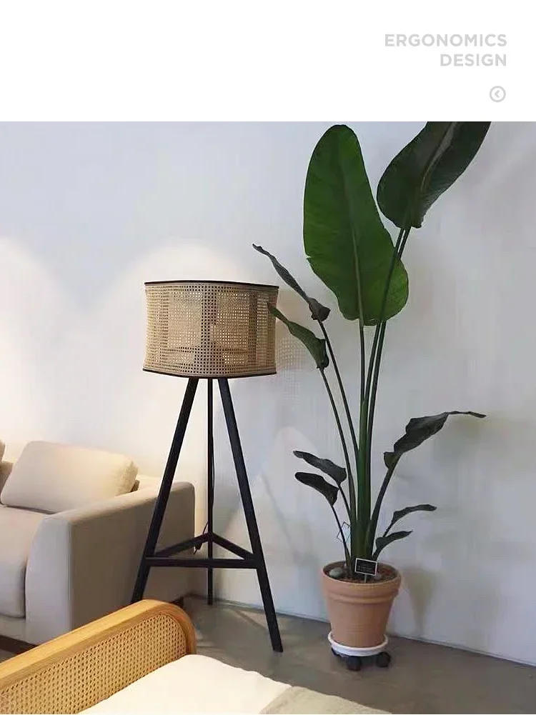 Description Picture 6 of itemNordic Rattan Floor Lamp Homestay Hotel Inn Apartment Rattan Furniture Bedside Lamp Shelves