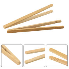 2Pcs Toaster Tongs Multipurpose Bamboo Tongs For Fruits Bread Pickles Cheese Bacon Toast Salad Tongs Tea Clip Kitchen Utensil