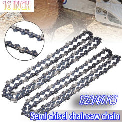 16inch 3/8" LP .050" Gauge 56 Drive Links Chainsaw Semi Chisel Chain Electric Gas Powered Chainsaw Spare Parts for Woodworking
