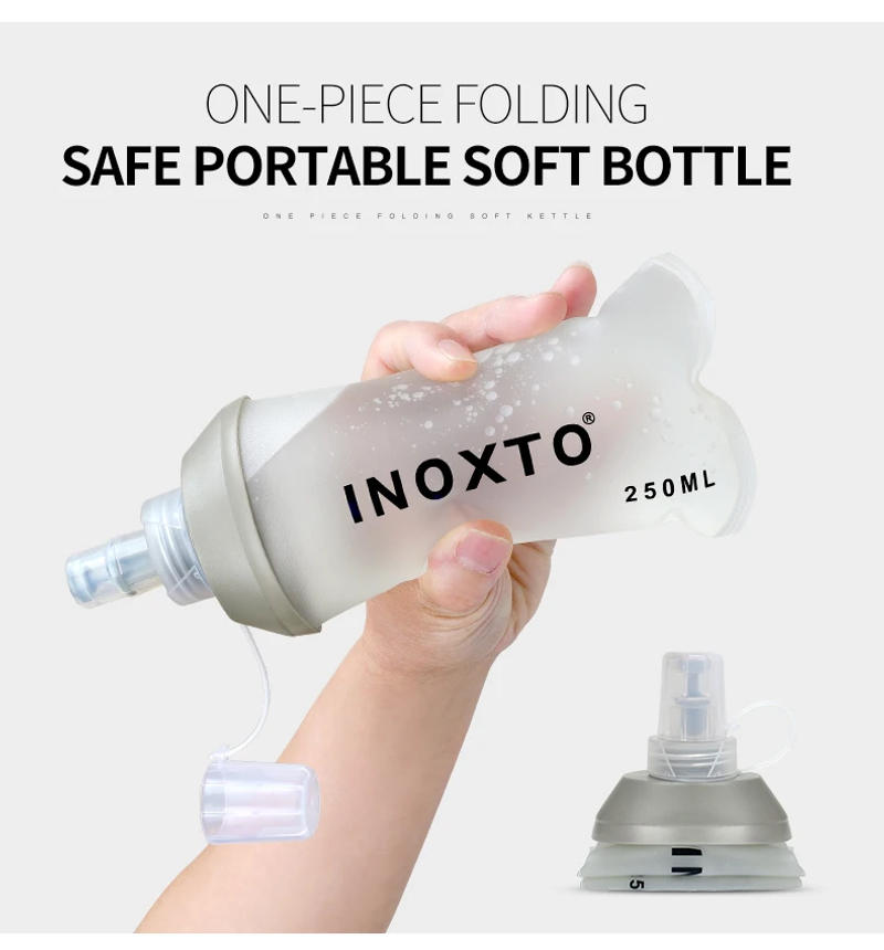 Description Picture 4 of itemFoldable PEVA Soft Flask Water Bottles 250ml 500ml 450ml Running Hydration Pack Waist Bag Vest Outdoors Sport Water Bottle Bag