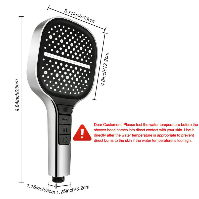 Description Picture 6 of item7 Modes Shower Sliver Head High Pressure Big Rainfall One Key Stop Portable Supplies Bath For Bathroom Faucet Accessories Set