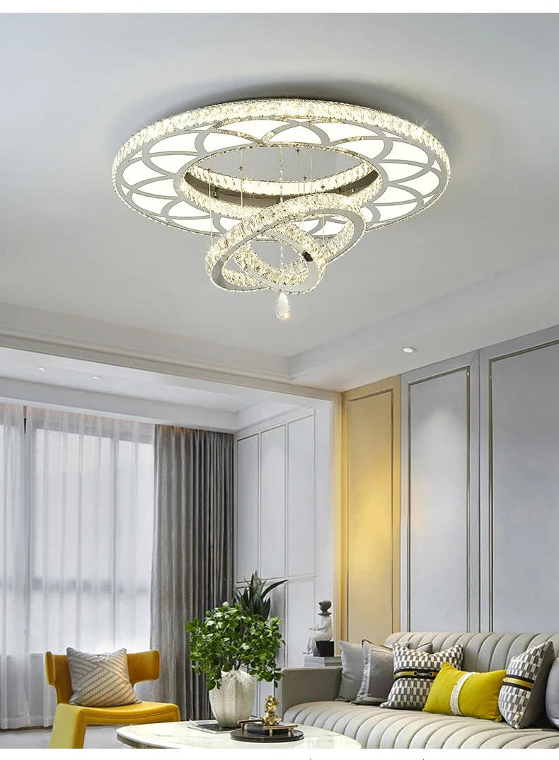 Description Picture 6 of itemNew Luxury Crystal Chandelier Modern Living Room Chandelier Dining Room Bedroom Ceiling Light Home Decoration Lighting Fixtures