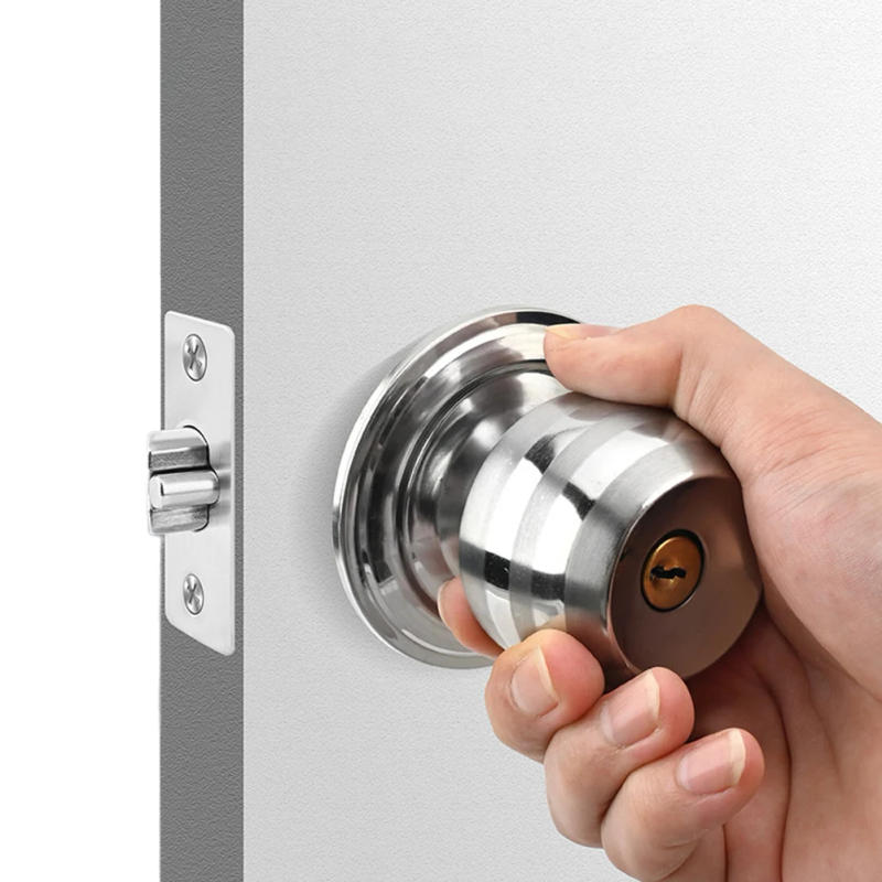 Description Picture 5 of itemRound Door Knobs with Lock Door Handle Lock Stainless Steel Interior and Exterior Door Lock for Indoor Doors Bedroom Bathroom