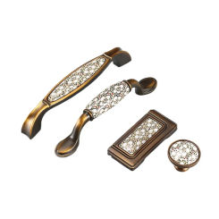 Wardrobe door handle, European solid wood door handle, bronze ceramic handle
