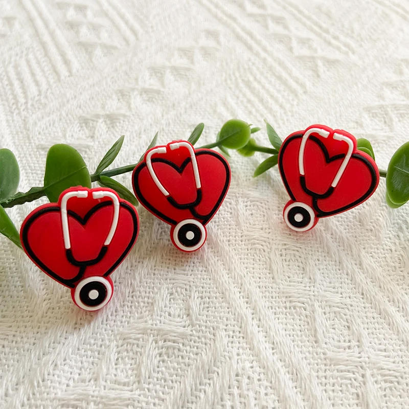 Description Picture 3 of item10pcs Silicone stethoscope Beads Food Grade BPA Free DIY Pacifier Chain Accessories Baby Teething Toys