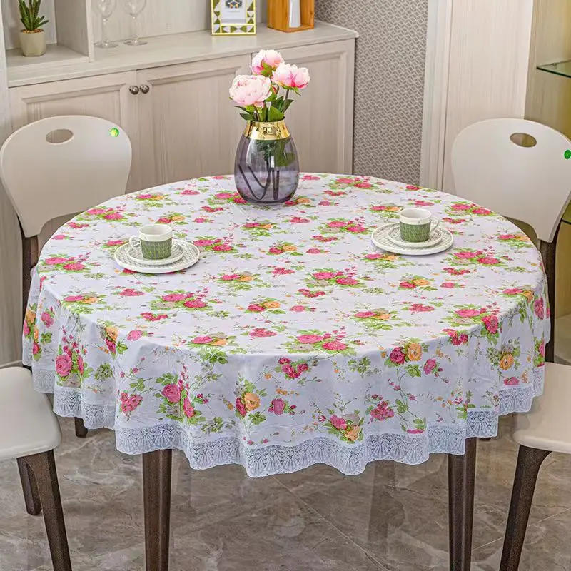 Description Picture 5 of itemRound Waterproof and Stain-Proof Disposable Tablecloth, Flower Lace, High-end