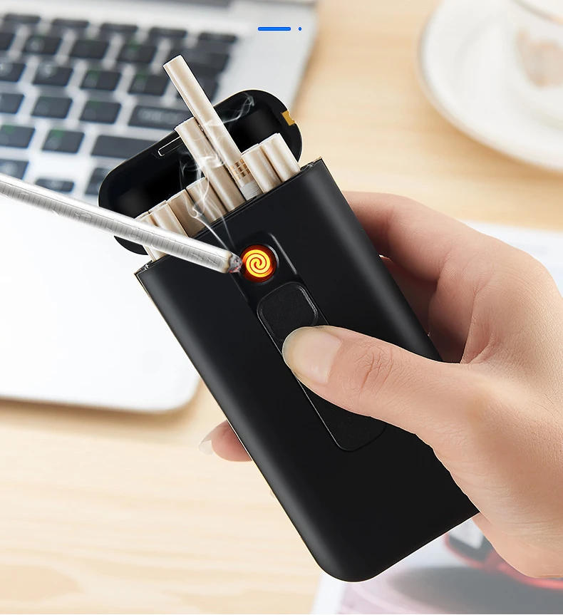 Description Picture 5 of item2-in-1 Interchangeable Tungsten Cigarette Case USB Charging Lighter Regular 20 Cigarettes Portable Cigarette Accessories For Men