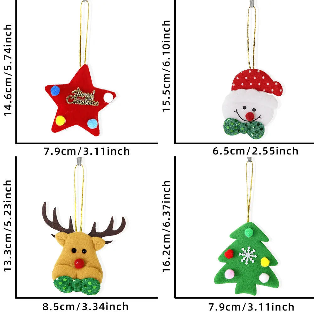 Description Picture 6 of itemNew Christmas Tree Pendant & Drop Ornaments Snowman Elk Small Pendant Christmas Home Decoration Star Pendant for Xmas 2024