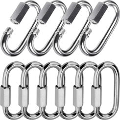 10pcs Quick Link Ring Stainless Steel Heavy Duty Carabiner D-Lock Repair Pet Keychain For Outdoor Travel Equipment M4M5M6M8M10