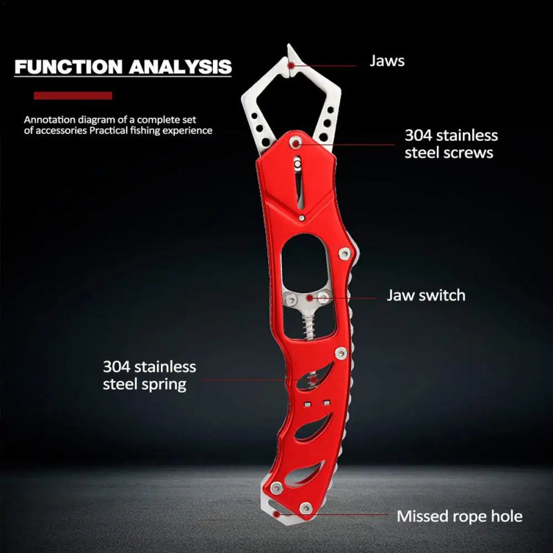 Description Picture 6 of itemPortable Fish Controller With Missed Rope Fishing Gripper Stainless Steel Luya Fish Clamp Fish Control Plier Fishing Supplies