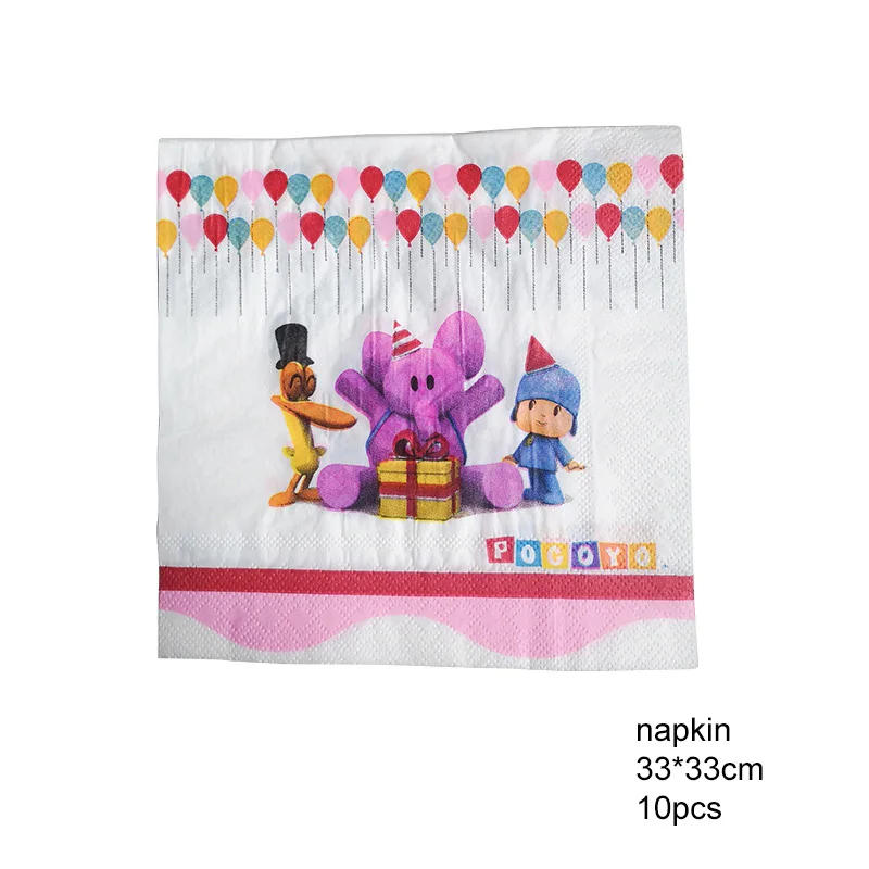 Description Picture 6 of itemPocoyoed Birthday Party Decoration Disposable Tableware Balloon Cup Plate Gift Bag Napkin Tablecloth Banner for Kids Baby Shower