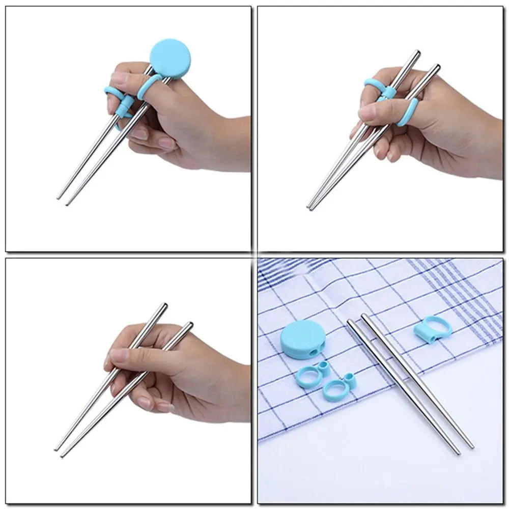 Description Picture 3 of itemChildren Kids Portable Cartoon Practice Chopsticks Training Chopsticks Eating Training Learning Helper Tableware