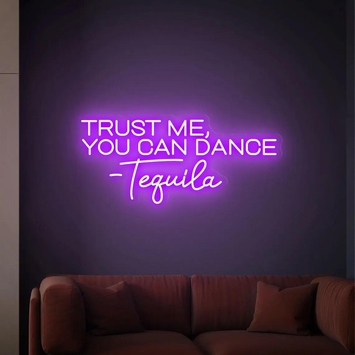 Description Picture 5 of itemTrust me you can dance Tequila Neon sign - neon bar sign, Bar wall decor, Wedding bar sign, Outdoor bar, Neon light sign