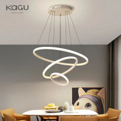 Modern Pendant Lamp Led Rings Circle Ceiling Hanging Chandelier Black Loft Living Dining Room Kitchen Indoor Lighting Fixture