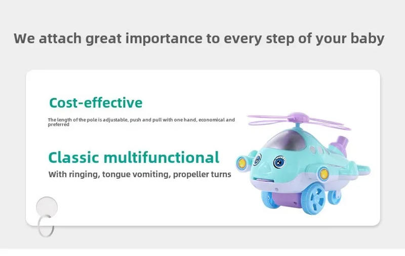 Description Picture 2 of itemBaby Cartoon Airplane Toy Walker Toddler Educational Stroller Suitable for Newborns To Learn Walking and Crawling Skills