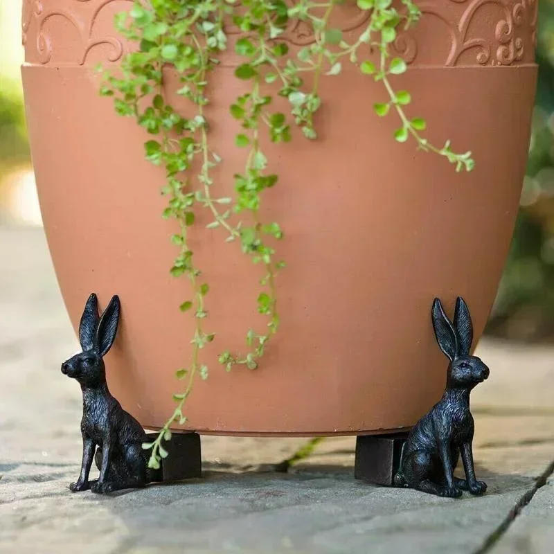 Description Picture 4 of item3Pcs Flower Pot Feet Stand Animal Shape Cat Dog Rabbit Plant Pots Risers Pad Outdoor Garden Resin Pot Foot Plant Bonsai Holders