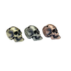 Bullet Hole Skull Skeleton Knife Bead Lanyard Pendant Brass Punk Horror Ghost Head Figurines EDC DIY Paracord Bracelet Accessory