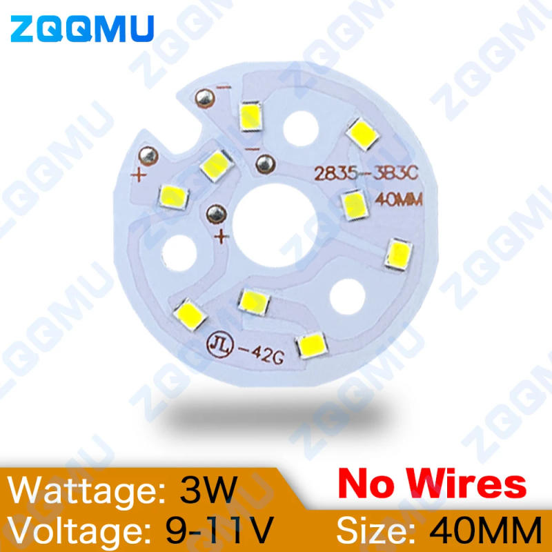 Description Picture 3 of item3W High Bright LED Chip Bead 9V-11V Lights Board Bulb Round Light Source 40MM For DIY Bulb Circular Transformation Light Source