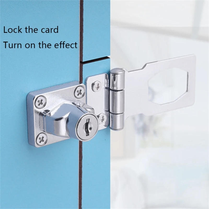Description Picture 6 of item90 Degrees Rotation Knob Keyed Locking Hasp Double Door Cabinet Lock Twists Knob Keyed Locking Hasp Easy to Install Dropshipping