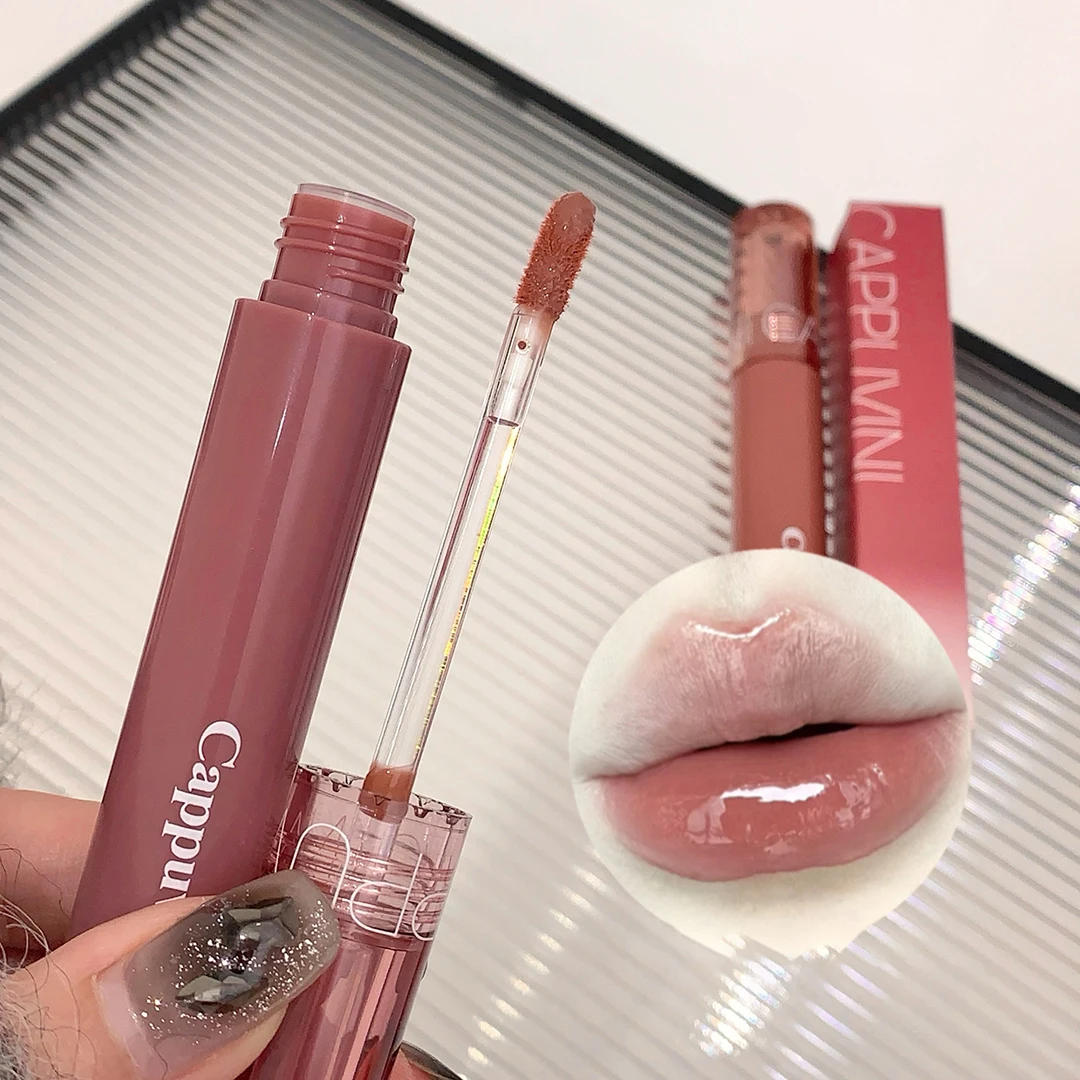 Description Picture 4 of itemCrystal Jelly Lip Gloss Moisturizing Water-light Clear Lip Oil Waterproof Long Lasting Nude Glossy Grape Red Lip Tint Makeup