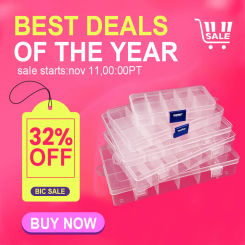 NINDEJIN Multi Grids Plastic Box Adjustable Compartment Jewelry Organizer Box Eco-Friendly PP Transparent Jewelry Screw Box