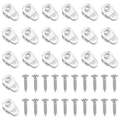 20 Pcs Mirror Mounting Brackets Clips Hangers Hanging Hardware Holder Fixing with Screws Cupboard