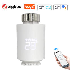 Tuya Smart Home ZigBee TRV Radiator Actuator Valve Thermostatic Radiator Valve Temperature Controller Support Alexa Google Home
