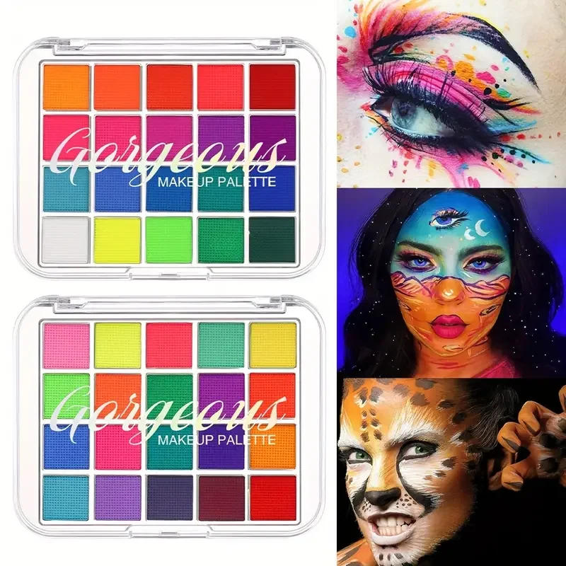 Description Picture 4 of item20 Colors Beauty Face Body Paint Graffiti Face Paint Eyeshadow Easy Clean Face Paint Makeup for Halloween Christmas Masquerade