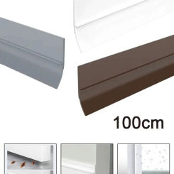 1M PVC Floor Threshold Seam Edge Trim Sealing Strip Self-adhesive Door Bottom Anti-collision Rubber Strip Protective Carpet Mat