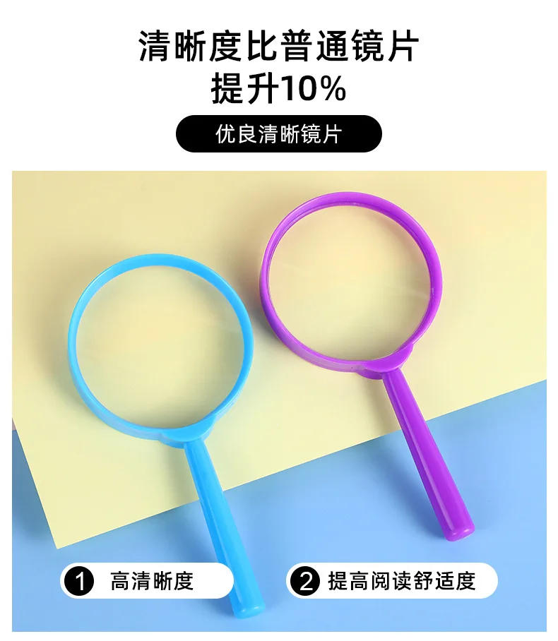 Description Picture 5 of itemNew 1PC 60mm 3x Hand-Held Reading Magnifiers Portable Toy Magnifier Children Magnifying Glass for Experiment Stationery Tools