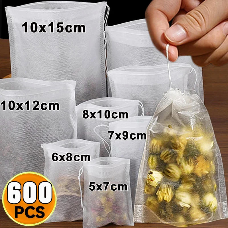Description Picture 3 of item600/50PCS Disposable Tea Filter Bags Non-woven Fabric Teabags With String Kitchen Teaware Coffee Loose Tea Spice Bag Wholesale