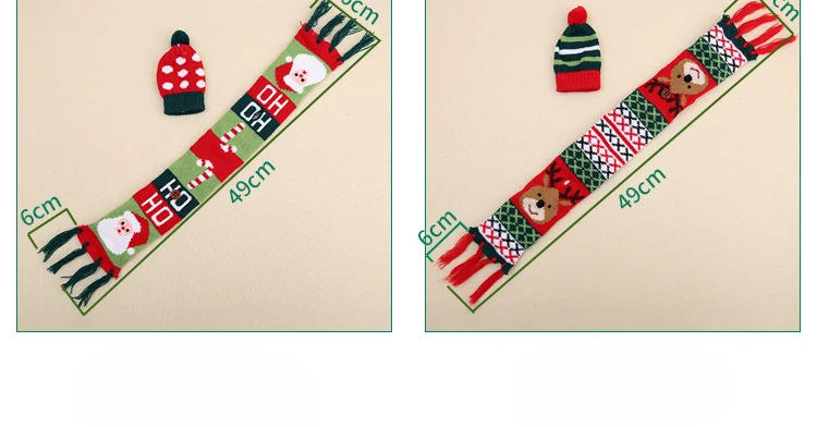 Description Picture 2 of itemNew  Christmas Wine Bottle Cover Set Santa Snowman Woven Wine Bottle Bags for Christmas Party Dinner Table Decorations Gifts