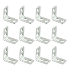 12pcs L-Shaped Brackets Metal Corner Braces Drawer Shelf Wall Bracket Fixing Right Angle Corners Brace Furniture Hardware