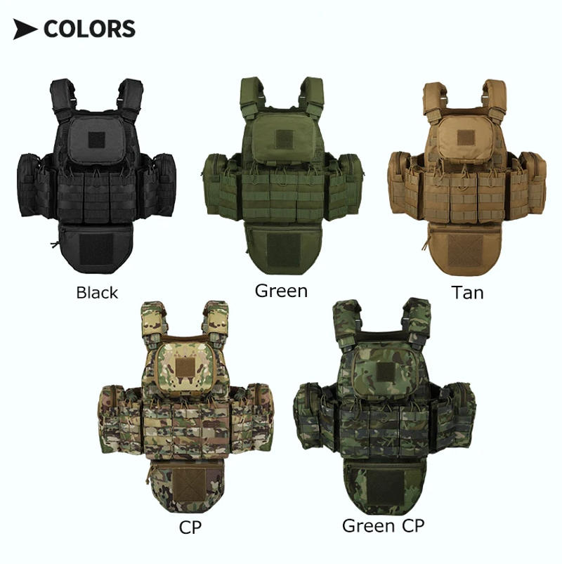 Description Picture 2 of itemYAKEDA Plate Carrier  Camouflage Molle Magazine Pouches Hunting Fully Protection Tactical Vest With Hydration Carrier Bag