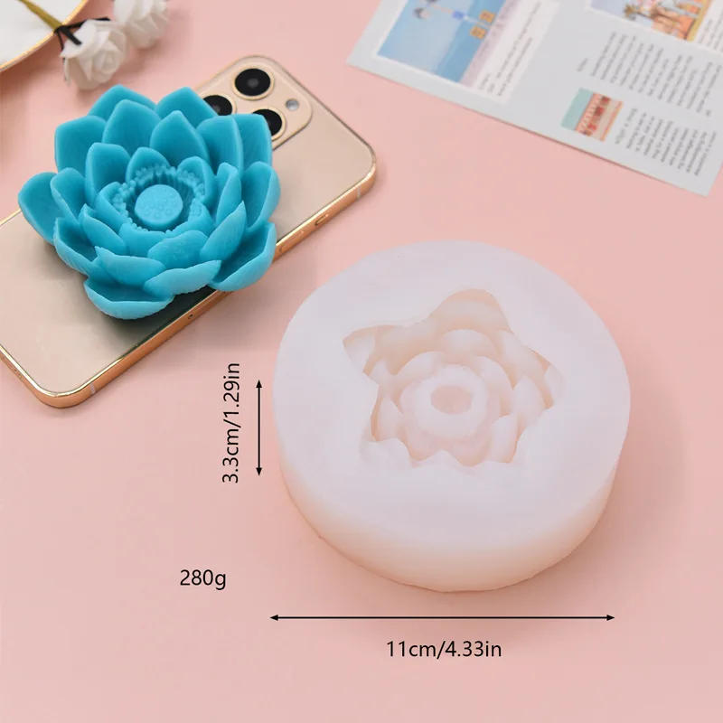 Description Picture 3 of itemRose Lotus Candle Silicone Mould Flower Soap Resin Crystal Mold Ice Cube Chocolate Making Tool Wedding Decor Mother's Day Gift
