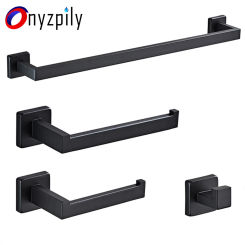Bathroom Accessories Hardware Set Wall Matt Black Wall Shelf Toilet Roll Paper Holder Robe Hook Hanger Towel Rail Bar Rack Ring