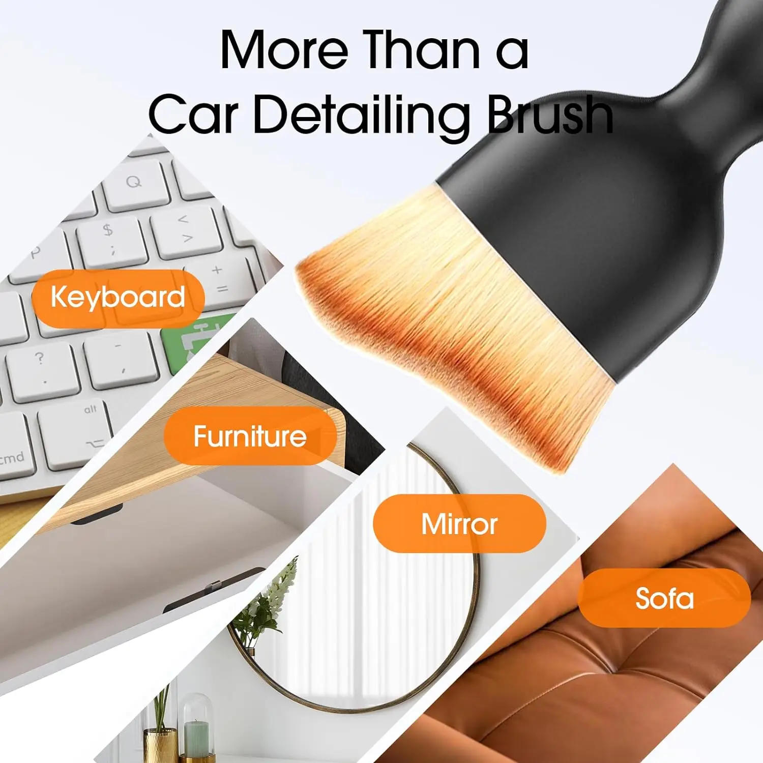 Description Picture 6 of itemCar Interior Cleaning Brush Keyboard Air Conditioner Camera Thick Soft Fur Clean Brushes with Cover Crevice Dust Detailing Tools